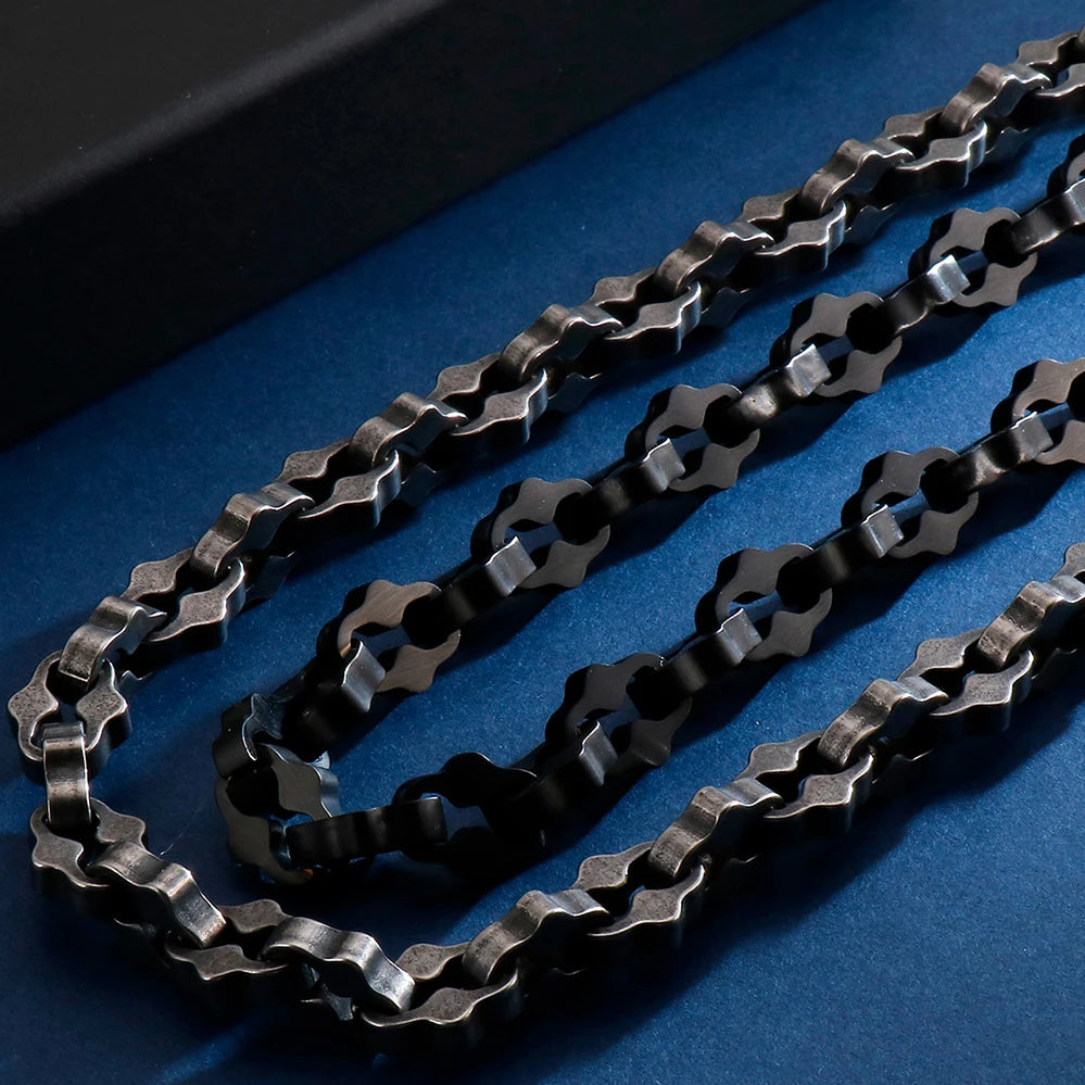 11MM Thick Black Stainless Steel Chains Necklaces for Man 63CM 24.8" Heavy Metal Link Chain Necklace For Men Mens