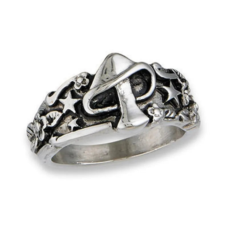 Vintage Gothic Lucifer Satan Signet Ring Fashion Punk Stainless Steel Seal Ring Men and Women Pagan Party Jewelry Gift Wholesale