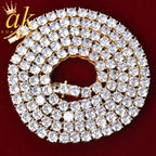 Aokaishen Tennis Chain Men Necklace Real Gold Plated Hip Hop Rock Street Jewelry Iced Out Charms Free Shipping Items