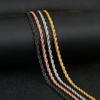 Wholesale Price 3MM Stainless Steel Plated Rose Gold Chain Necklace Fashion Jewelry For Men and Women Black Color Link Necklace