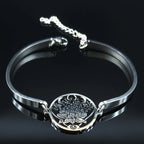 Flower of Life Silver Bracelet — Stainless Steel