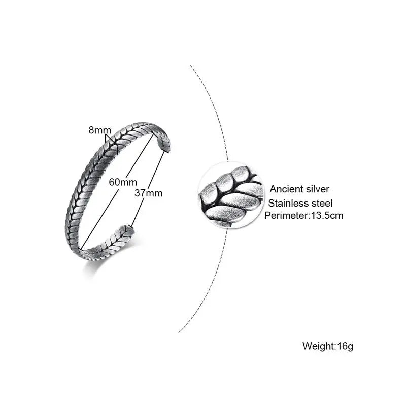 Silver Mobius Cuff Bangle Bracelet — Stainless Steel