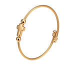 Jesus Cross Hemp Rope Buckle Open Cuff Bracelet — Stainless Steel