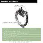 925 Silver Vintage Dragon Ring