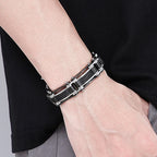 16MM Width Twist Chain Bracelet Man Heavy Black Stainless Steel Men's Bracelets On Hand Mannen Armband Male Jewelry