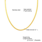 Gold Snake Chain Necklace — 38-60cm