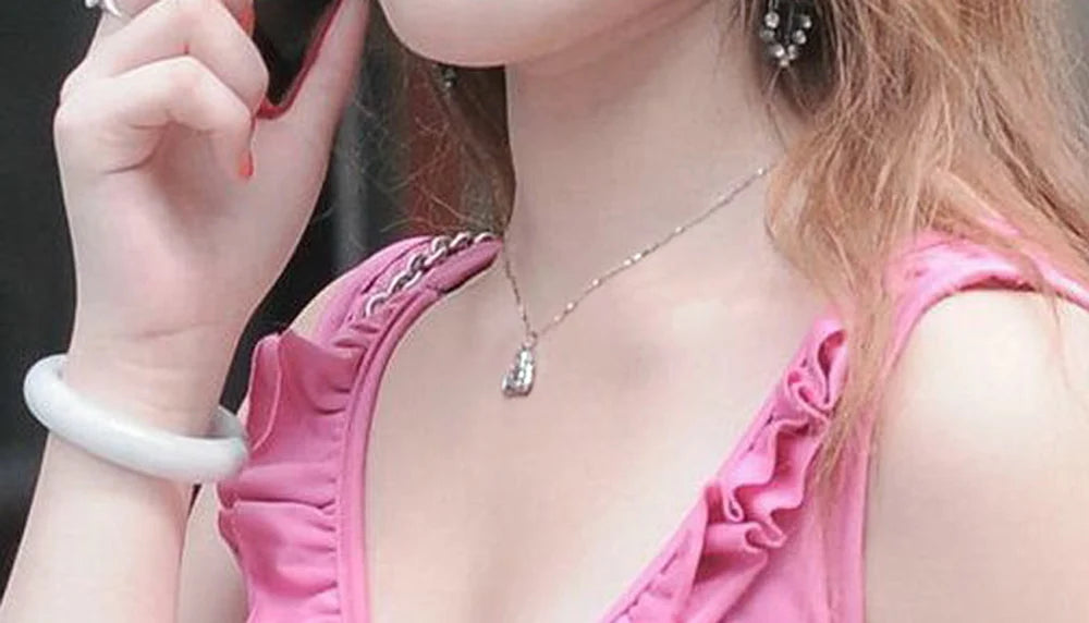 Chinese style Vintage Women's 925 Silver Necklace-Buddha Pendant Solid Silver O Chain Clavicle Necklace Collar Charm Jewelry