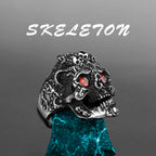 Skeleton Punk Men's Ring Rock Motorcycle Stainless Steel Ring Titanium Steel Casting Creative Gift