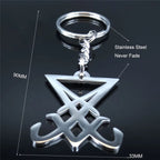 Lucifer Sigil Steel Pendant Church Satan Keychain