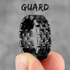 Simple Punk Retro Black Stainless Steel Mens Rings for Women Couple Lover Boy Girlfriend Biker Jewelry Creativity Gift
