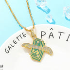Flying Money Necklace Wings Cash Pendant Men's Jewelry Punk Hip Hop Rock Style Rap Dancer Handsome Guy Accessories Cool
