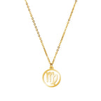Cazador Zodiac Pendant Necklace for Women 12 Constellation Aries Pisces Gemini Chocher Stainless Steel Jewelry Gold Color Gifts