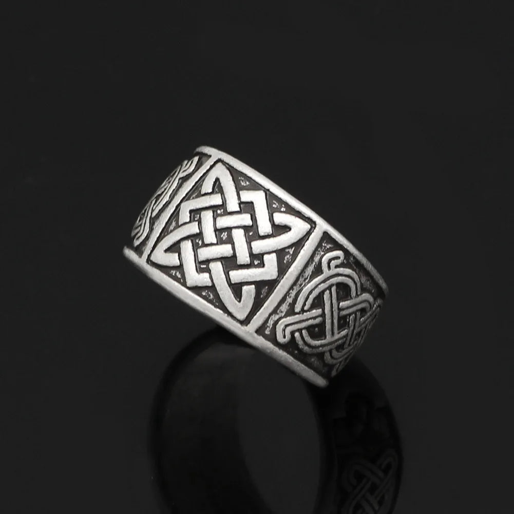 Antiquing Slavic Svarog Square Star Rus Amulet Goth Ancient Rings For Women Talisman Jewelry Pagan Men Ring