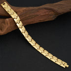 Gold Color Stainless Steel 4 In 1 Magnetic Therapy Bracelet for Man Arthritis Pain Relief and Carpal Tunnel Men's Boys