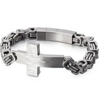 Cross Braslet Men Stainless Steel Armband For Men 7MM Link Chain Mens Bracelets Birthday Gfts For Boyfriend Logo Name