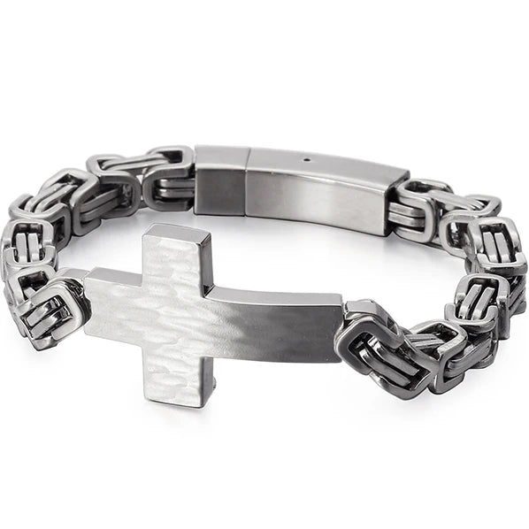 Cross Braslet Men Stainless Steel Armband For Men 7MM Link Chain Mens Bracelets Birthday Gfts For Boyfriend Logo Name