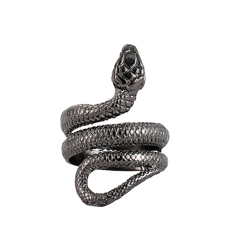 Ring for Women Girls Dragon Snake Fashion Men Jewelry Vintage Ancient Silver Color Punk Hip Hop Adjustable Locomotive