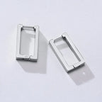 Minimal Rectangular Stud Earrings — Stainless Steel
