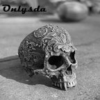 Sugar Skull Mandala Ring — Silver