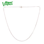 VISTOSO Gold Necklace For Women Genuine 14K 585 Rose/Yellow/White Gold Necklace Chain 42cm Fine Jewelry