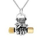 Weight Lifting Dumbbell Pendant — Stainless Steel