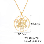 LIKGREAT Angel Seal Archangel Metatron Cube Necklace for Men Women Geometry Stainless Steel Pendants Amulet Spiritual