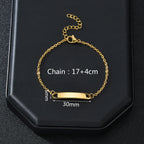 Bluelory Punk Stainless Steel Laser Engraved Name Custom Bracelets For Men Women Anniversary Gift