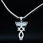 Messianic Silver Pendant Necklace — Stainless Steel