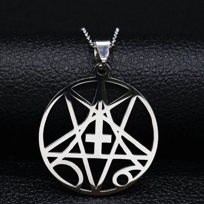 Angel Band Silver Pendant Necklace — Stainless Steel
