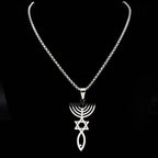 Messianic Silver Pendant Necklace — Stainless Steel