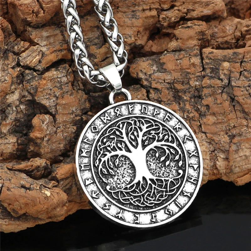 Tree of Life Viking Rune Pendant — Silver