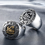 Ancient Egyptian Eye of Horus Signet Ring — Stainless Steel