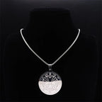 Star Pentacle Silver Pendant Necklace — Stainless Steel