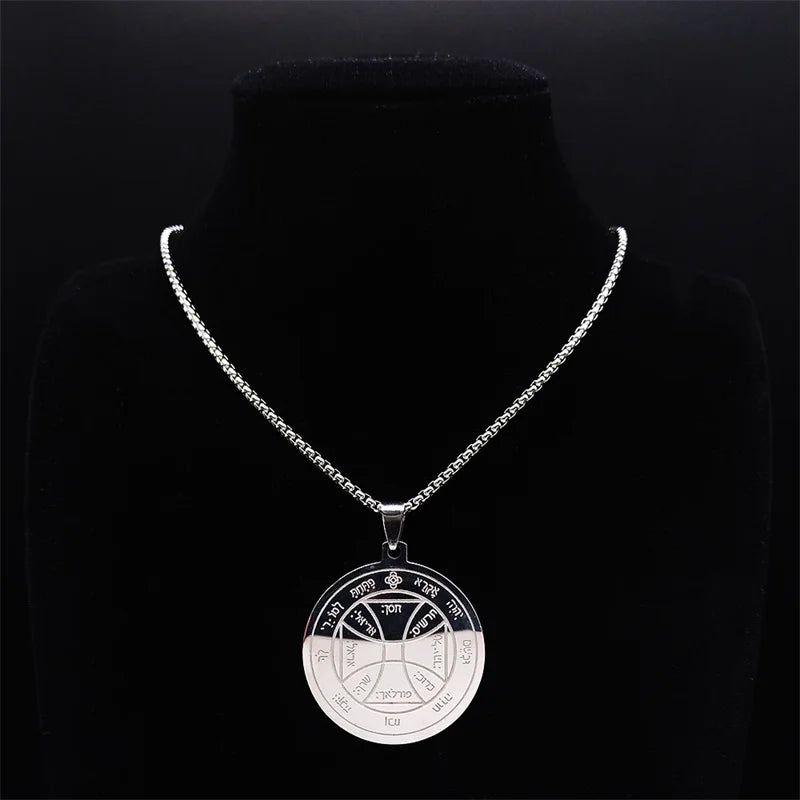 Star Pentacle Silver Pendant Necklace — Stainless Steel