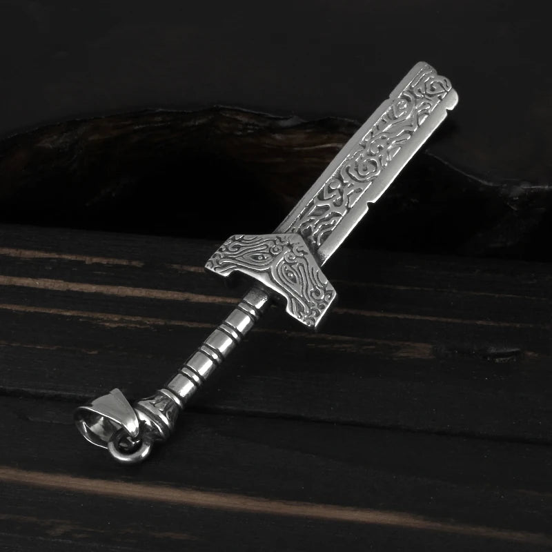Broken Sword Pendant Necklace — Stainless Steel