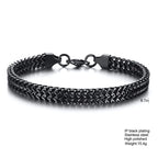 Stylish Stainless Steel Bali Foxtail Chain Bracelet for Men,Double Franco Link Chain Bracelets,Male Jewelry Gift for