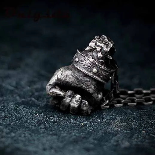 Power Fist Silver Pendant Necklace