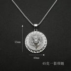 Men's Women Iced Out Cubic Zircon Bling Lion Head Necklace & Pendant Gold Silver Color Stainless Steel Hip Hop Jewelry