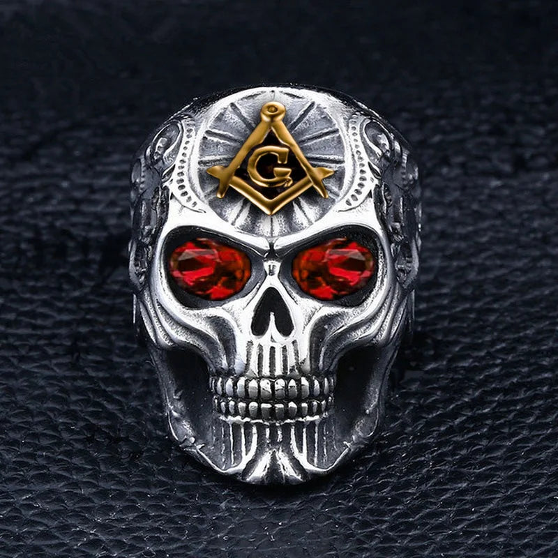 Iced Out Crystal Eye Skull Ring — Stainless Steel