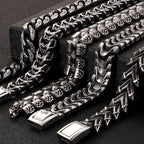 Punk Rocker Skull Bracelet For Men Cool Stainless Steel Men's Chain Bracelets Accessories Gothic Biker Jewelry Male