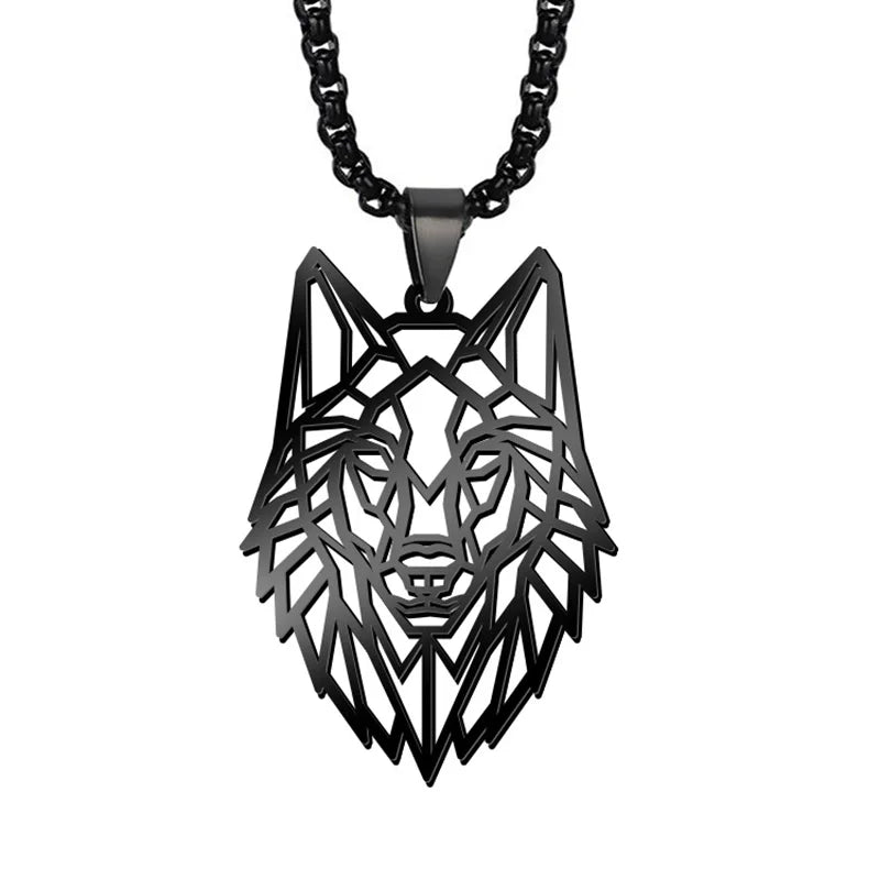 My shape Wolf Necklace for Men Women Stainless Steel Necklaces Men's chain Fashion Animal Male Necklace Punk Jewelry