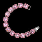Luxury Full Rhinestone Big Tennis Chain Bracelets For Women Men Fashion Bling Iced Out Square Crystal Bracelet On Hand Jewelry