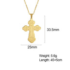 Dawapara Eastern Orthodox Serbian Cross Pendant Necklace Stainless Steel Jewelry Talisman Charm Necklaces