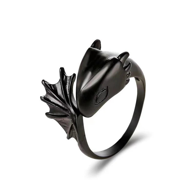 Ring for Women Girls Dragon Snake Fashion Men Jewelry Vintage Ancient Silver Color Punk Hip Hop Adjustable Locomotive