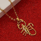 Fashion Gold Color Scorpion Pendant Necklace Zodiac Constellation Astrology Chain Jewelry