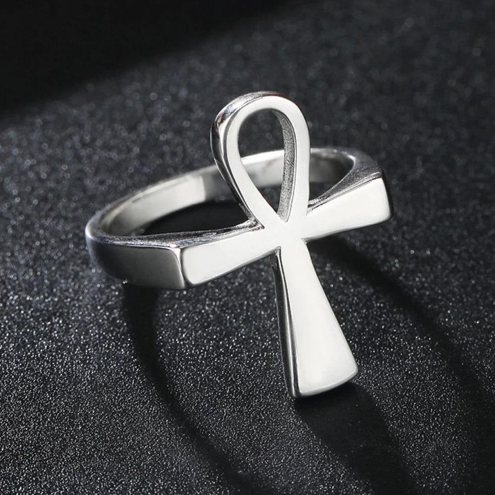 Anubis Cross Ring for Men — Pharaoh Guardian, Stainless Steel