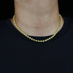 Iced Out Tennis Ball Charm Choker Necklace — Copper Alloy