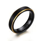 Vnox 5mm Tungsten Wedding Band for Men Women, Black Anti Scratch Carbide Tungsten Ring, Classic Simple Gentle Ring