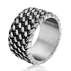 Sales Retro Cool Weaved Rings For Man Wedding Bands Jewelry Fashion Stainless Steel Men's Rings Men Finger Jewelry