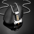 Vikings Axe Anchor Necklaces Men Titanium Steel Gold Color Norse Rune Hammer Amulet Pendant Self-defense Never Fade Male Jewelry